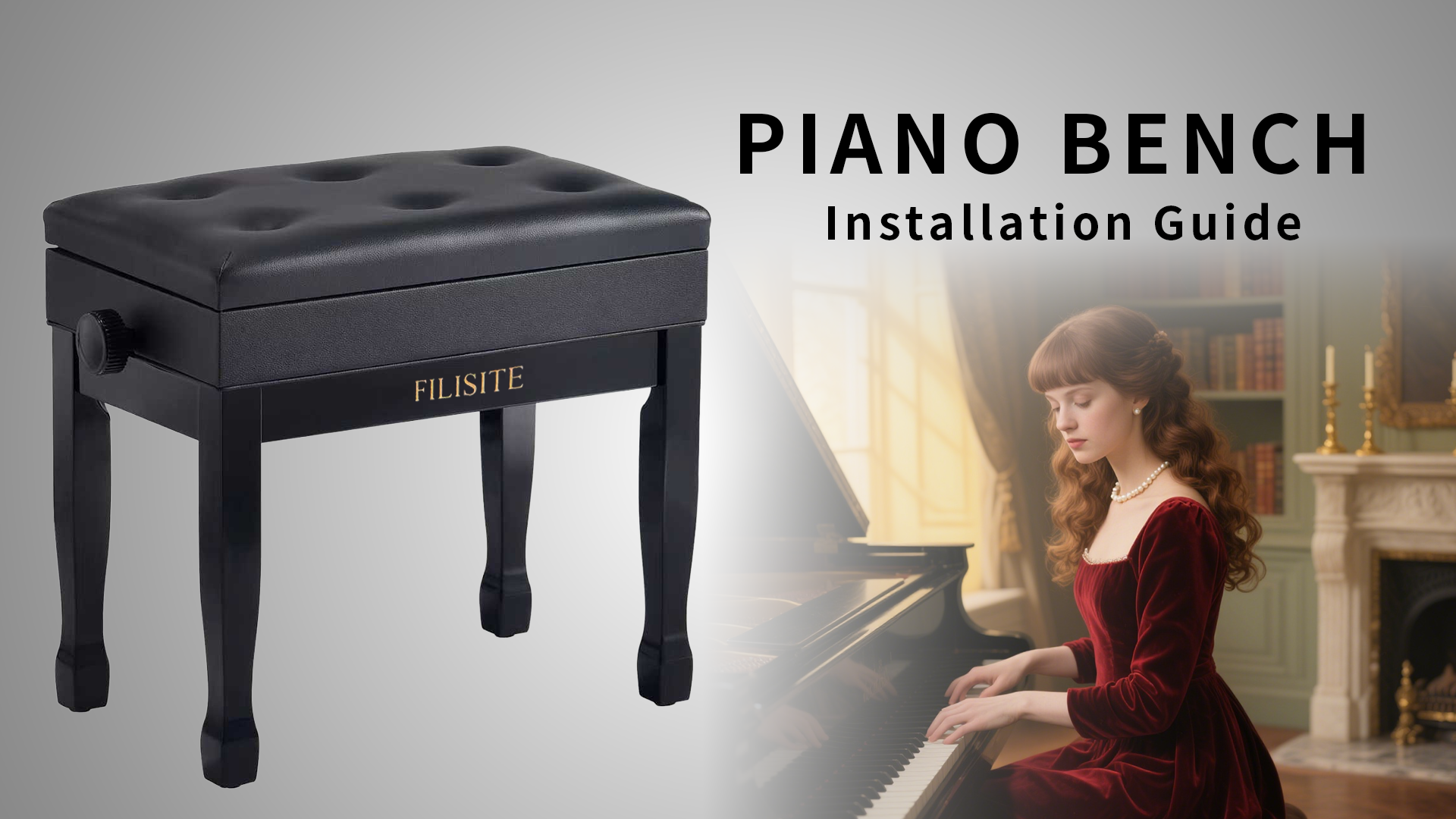 Amazon.com: FILISITE Adjustable Height Piano Bench Stool PU